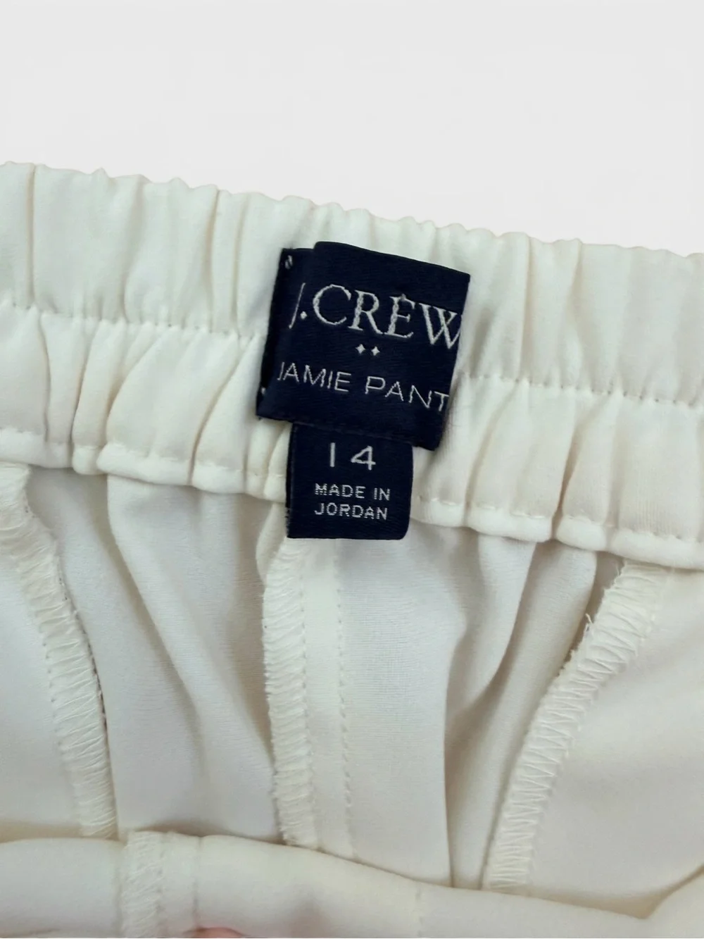 J.Crew Jamie Pants Womens 14 Ivory Pull On Ankle Career Office Stretch